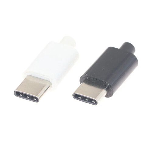 10Pcs Type C Usb3.1 3A Fast Charging USB Connectors Male Jack Tail Plug Electric Terminals Welding DIY Data Cable White 1