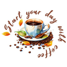 Coffee Cup Wall Stickers Restaurant Background Decoration Mural for Cafe Kitchen Room Home Decor Self-Adhesive Decals