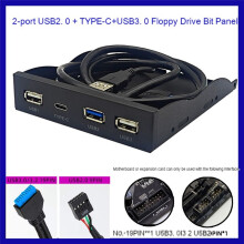USB 3.2 Gen 1 Typ-C Diskettenlaufwerk-Panel 3,5-Zoll-Hub 19-Pin auf Typ-C-Anschluss, reversibler Stecker, 5 Gbit/s