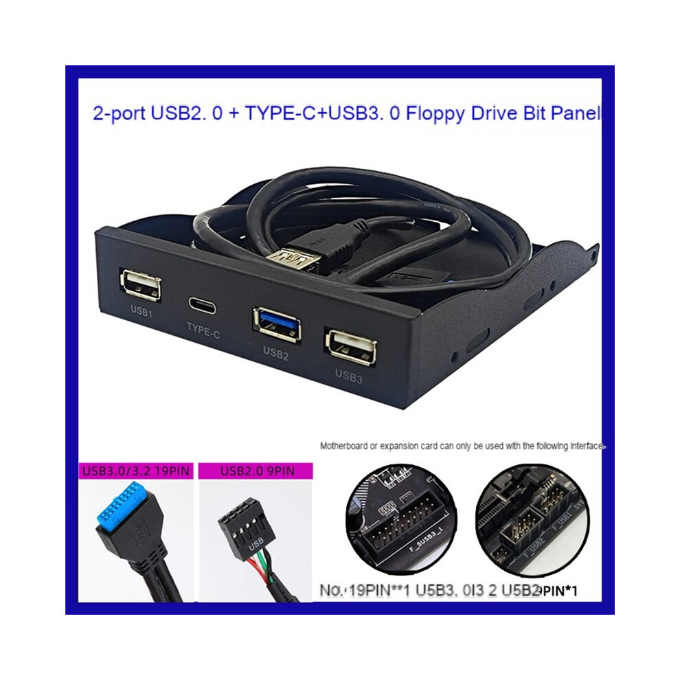 Usb3.2 Gen1 Type-C Floppy Drive Panel 3.5-Inch Hub 19Pin To C Port Reversible Plug-In 5Gbps 4852367029028