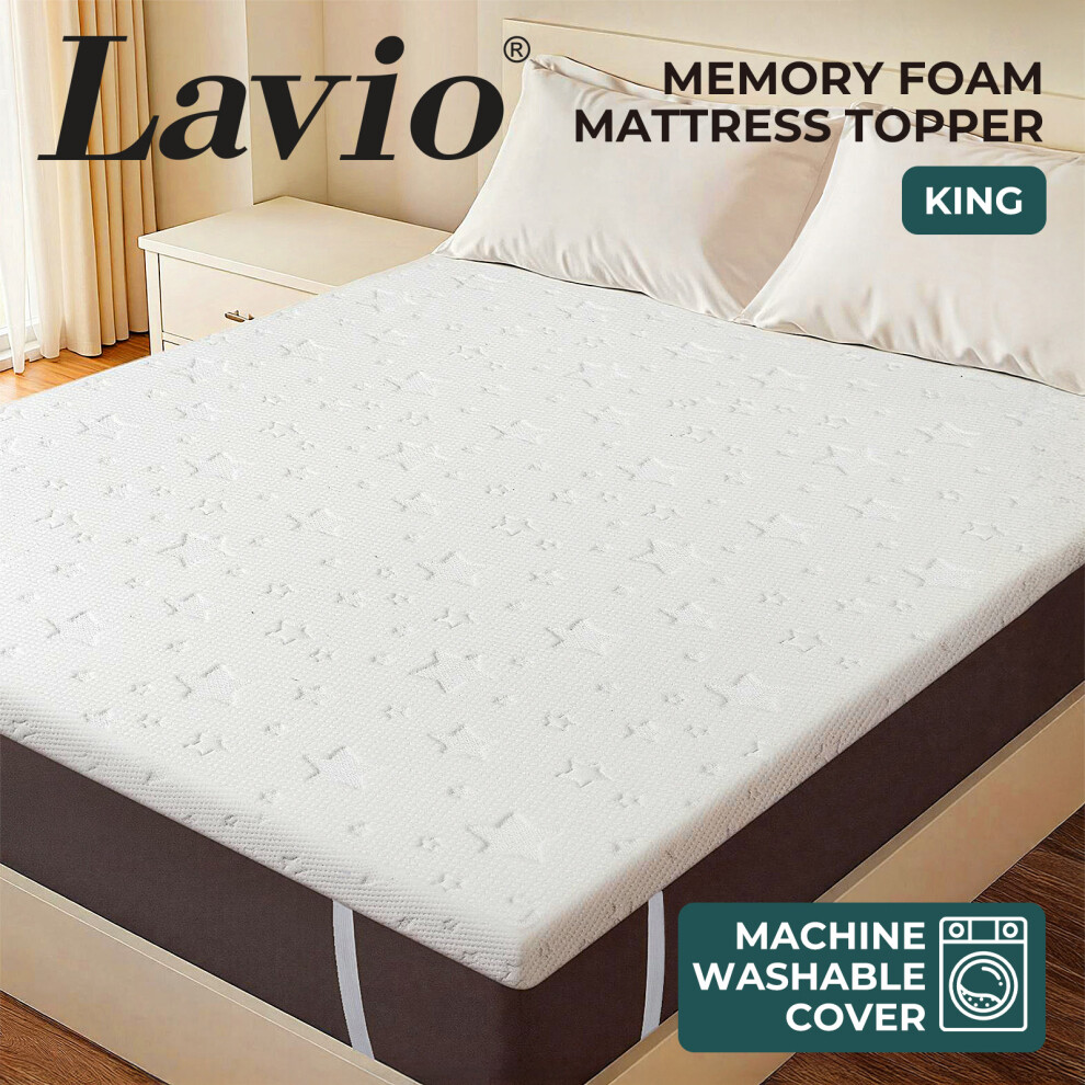 Lavio King Mattress Topper Memory Foam 5Cm Bamboo