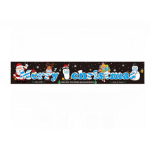 (Black-300*50cm)Merry Christmas Banner Santa Claus Quarantine Outdoor Survivor Banner Decor Xams