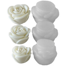 3 STKS Bloem Aromatherapie Kaars Siliconen Mal Rose Handgemaakte Aromatherapie Zeep Uitbreiding Steen Gips Mal Maken Gereedschap