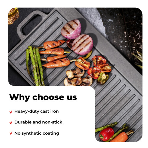 Toque Reversible Cast Iron Griddle Plate 1