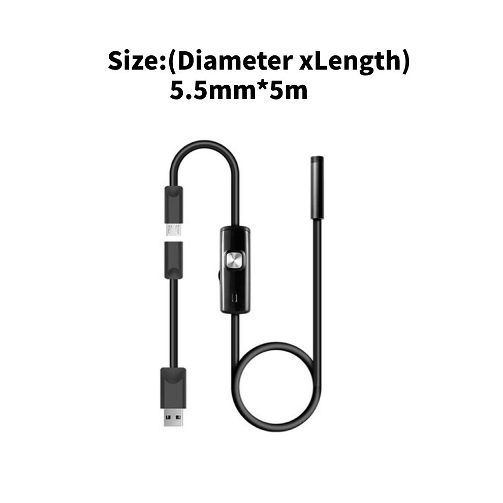 (5.5Mm*5M) Usb Endoscope Borescope With Phone Connection Portable Tool Visual Inspection 697974994802