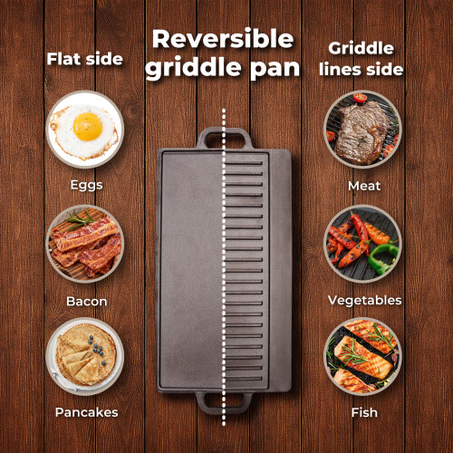Toque Reversible Cast Iron Griddle Plate 2