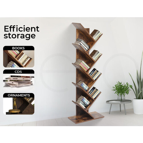 Levede 8-Tier Wooden Tree Bookshelf Display 1