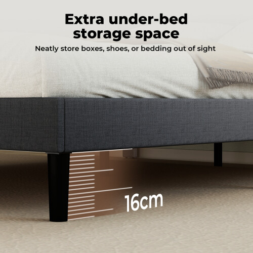 Levede King Upholstered Soft Foam Bed Frame 1