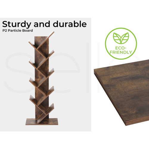 Levede 8-Tier Wooden Tree Bookshelf Display 2