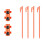 6PCS Awning Canopy Pole Fixed Tube Ground Bracket Windproof Adjustable Tent Support Pole with Ground Nails-Orange 1