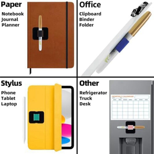 4 Confezioni di Portapenne per Notebook, Portapenne Autoadesivi e Custodie Elastiche per Matite Progettati Specificatamente Viola 1