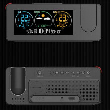 Electronic Projection Weather Station Thermometer Outdoor/Indoor Weather Forecast Temperature and Humidity Digital