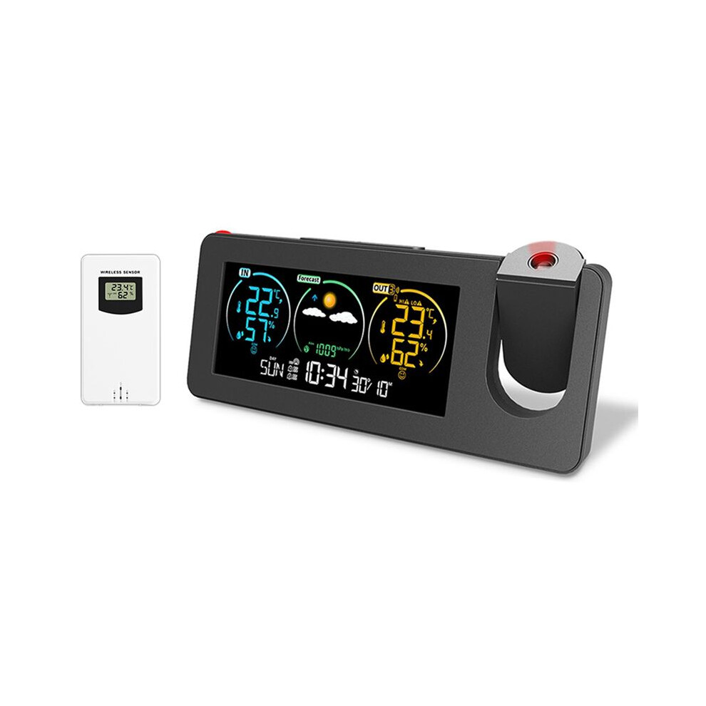 Electronic Projection Weather Station Thermometer Outdoor/Indoor Weather Forecast Temperature And Humidity Digital 6031369112961