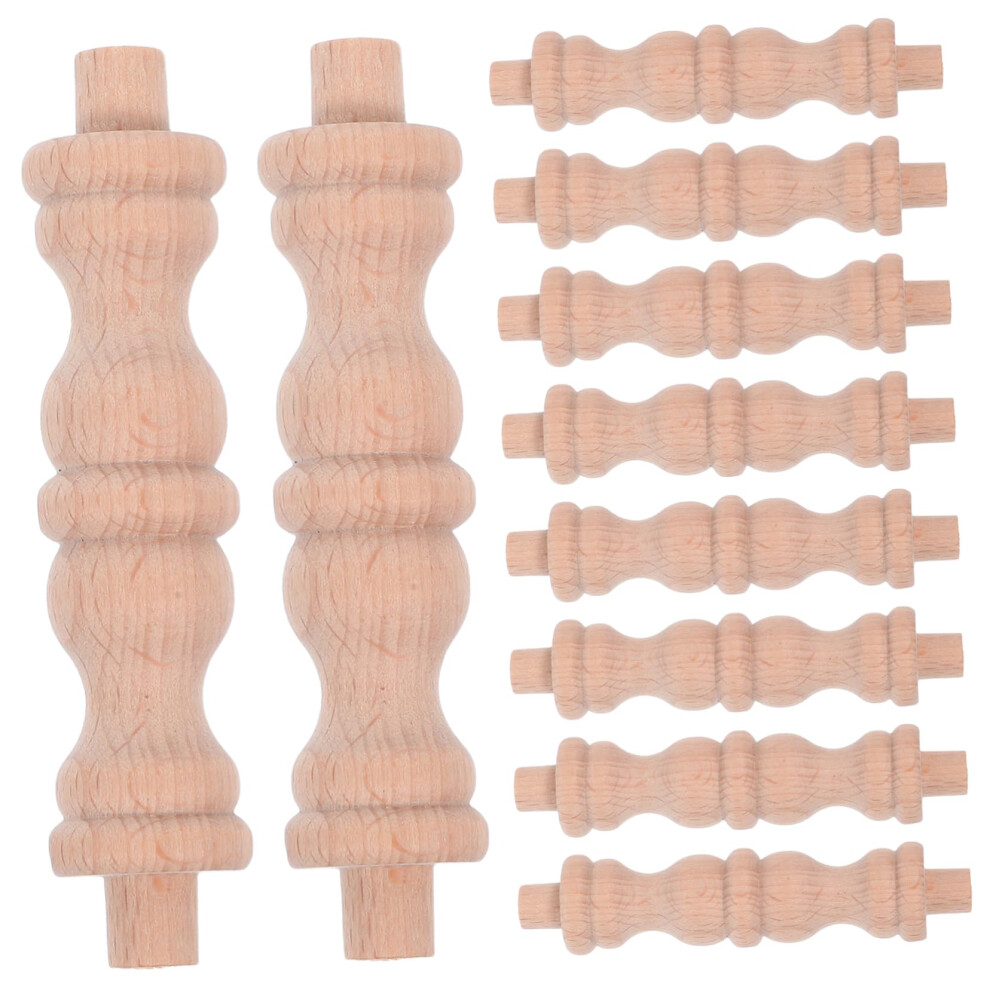 10Pcs European Style Wooden Decorative Spindles For Cabinets And Furniture Diy Unfinished Columns 9771547197072