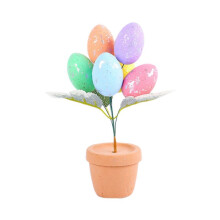 Easter Day Colourful Eggs Potting Speckled Eggs Bonsai Easter Desktop Ornaments Decor for Home 2024 Style 2, 1PCS