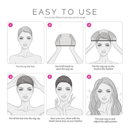 HD Wig Cap Stocking Cap Transparent Wig Cap Thin Nylon Cap Multifunctional Convenient  Covers,Brown 4 Pcs 2