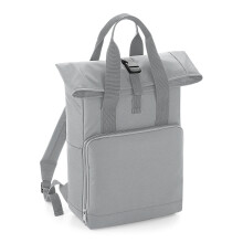 (One Size, Light Grey) BagBase Twin Handle Roll-Top Backpack