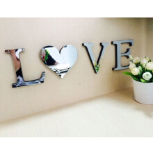 (LOVE) Letters 4 Love Home Furniture Mirror Tiles Wall Sticker Decor Art Selfadhesive