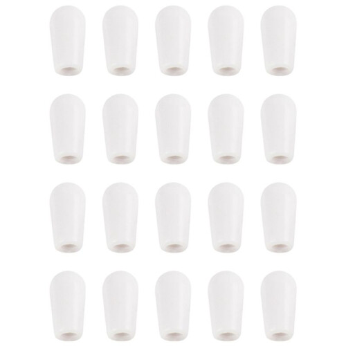 White 20Pcs Metric M3.5/M4 Guitar 3 Way Toggle  Tip  Knobs Guitar  Cap