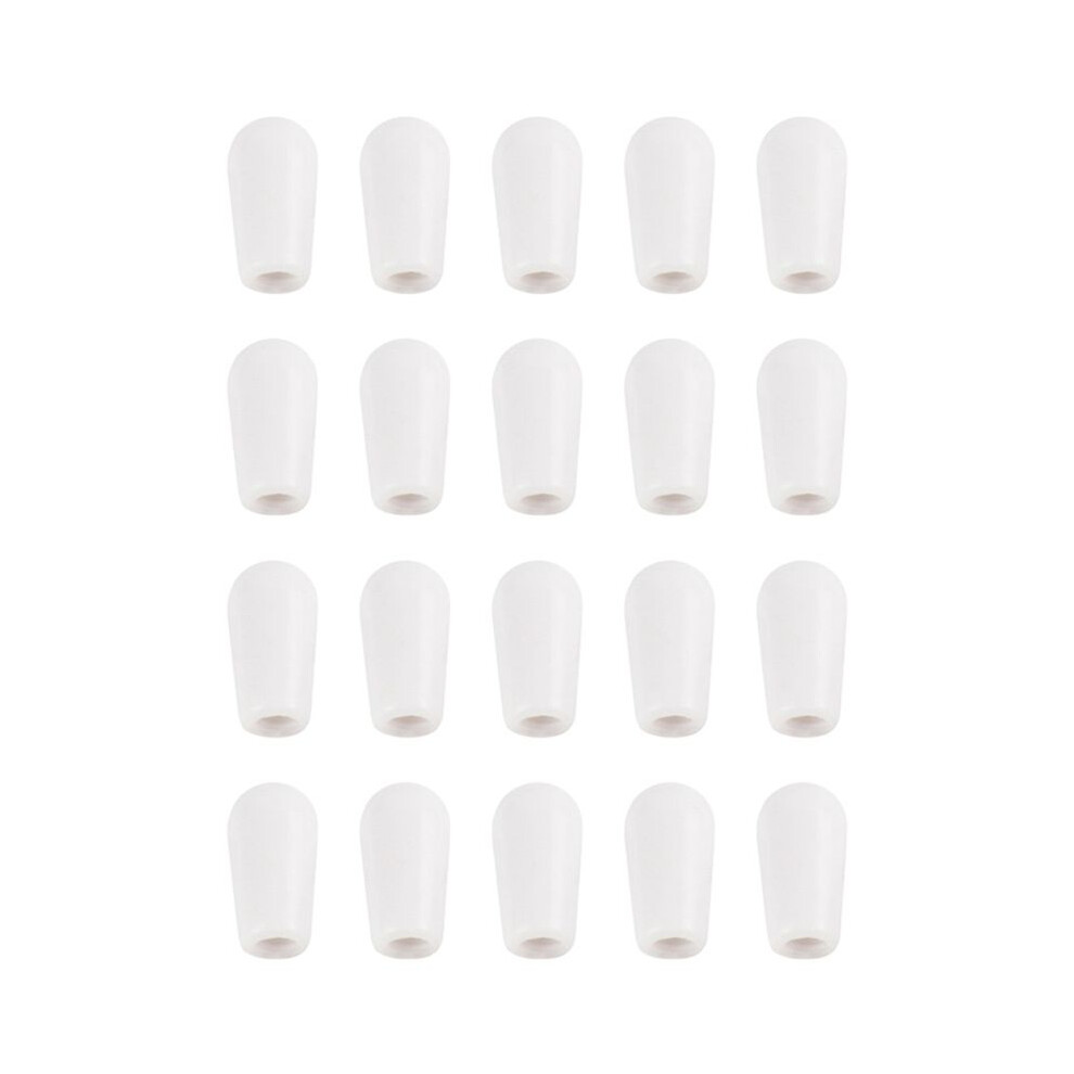 White 20Pcs Metric M3.5/M4 Guitar 3 Way Toggle Tip Knobs Guitar Cap
