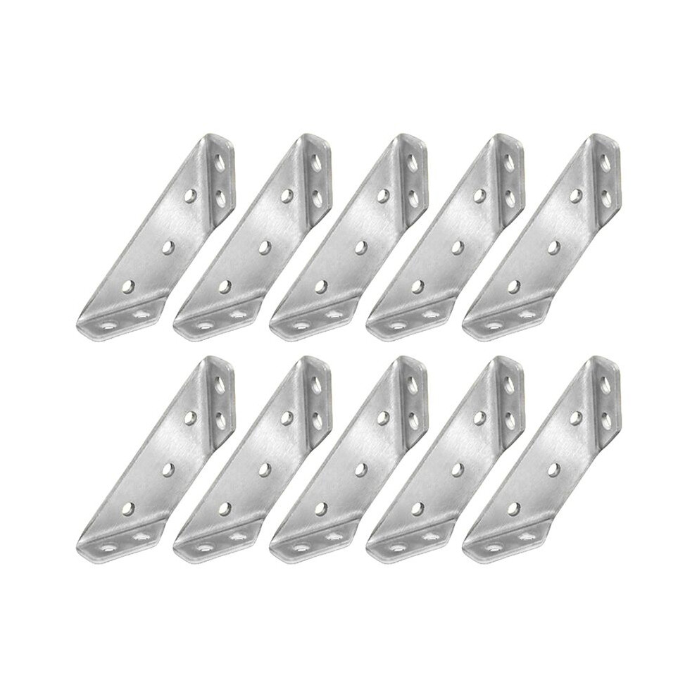 10Pcs Universal Furniture Corner Connector, Angle Fasten Connector Triangle Support Frame Stainless Steel Corner Bracket 6032598281794