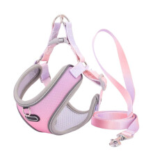 Escape Proof Cat Harness and Leash Set Adjustable Mesh Dog Harness Vest Puppy Pet Walking Lead Leash(B), S
