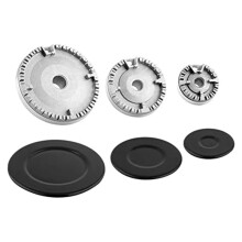 Universal Cooker Hat Set Surface Gas Stove Burner Caps and Burner Replacement Kit Fit Most Gas Stove Burners 3 Pack