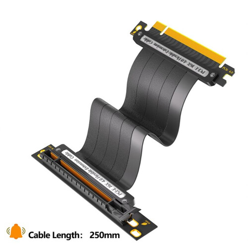 PCIE 4.0 16X Extension Cable, 64GBS High Speed GPU Riser Cable for GPU Extension Card, Length 25cm(90 Degree ) 1