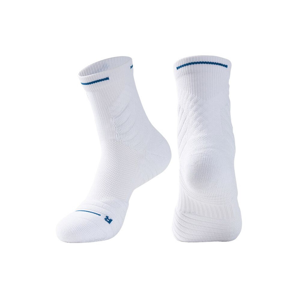 1Pair Anti-Slip Athletic Sock for Men Women,Soccer Sock,Non-Skid Slipper Sock,Trainning Sock for Football White M