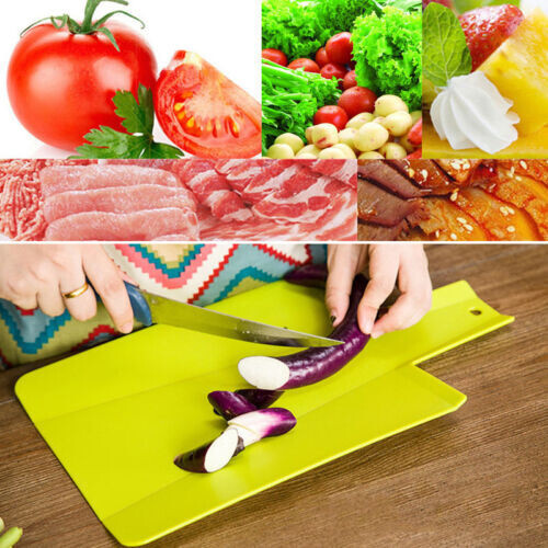 Nonslip Plastic Flexible Folding Chopping Slicing Cutting Board Kitchen Mat Hot 2