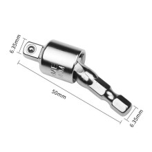 (6.35mm,1/4)14" 38" Hex Shank Drill Bit Wrench Socket Adapter Drive Ratchet Tool Extension