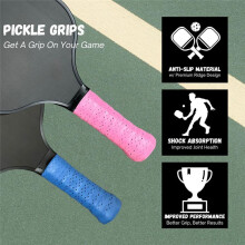1 Para Uchwytów do Rakiet Tenisowych Pickleball Rakieta Tenisowa Pochłaniająca Pot Taśma Antypoślizgowa Taśma do Owijania Uchwytów-Niebieska