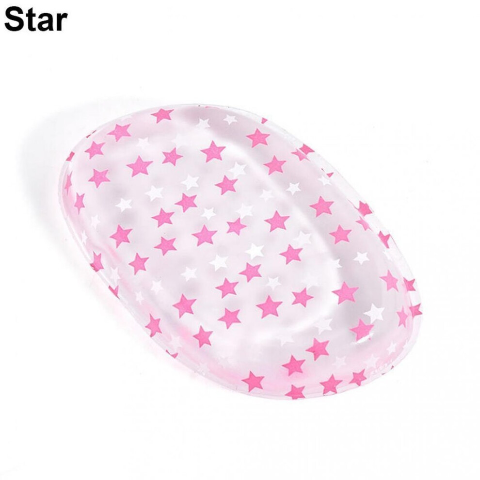 (Star) Transparent Cosmetic Silicone Puff Dry Wet Dualuse Leaf Shape Easy To Carry