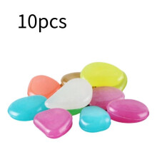 (10Pcs)Fish Tank Glowing Color Cobble Fluorescent Resin Material Decorative Scenery
