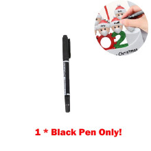 (1pcs Black Marker Pen Only) Xmas 2020 Christmas Tree Hanging Ornaments Family Diy Pendants Santa Decorative