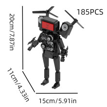 (Style F)Skibidi Moniteur de Toilette Homme Blocs de Construction Abs Bricolage Figurine Jouet Créatif Enfants Cadeau