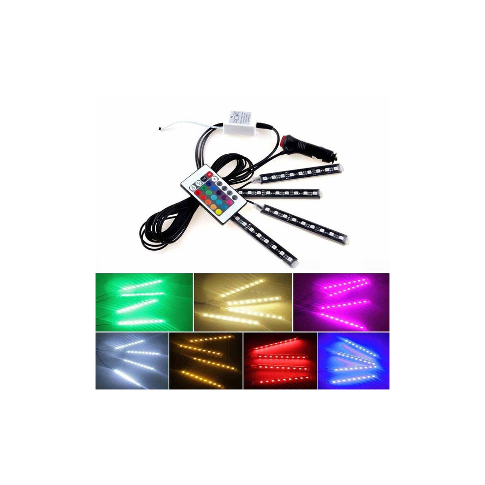 Led Rgb Car Neon Interior Strip Wireless Remote S Control Decorative Light 694569483604