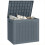 Outsunny Outsunny 93L Plastic Garden Storage Box, Storage Container w/ Handles, Grey 2