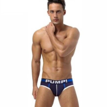 (Dark Blue,L)Briefs Men Low Waist Sexy Hip Lift Sports Trend Premium Quality Gift Versatile