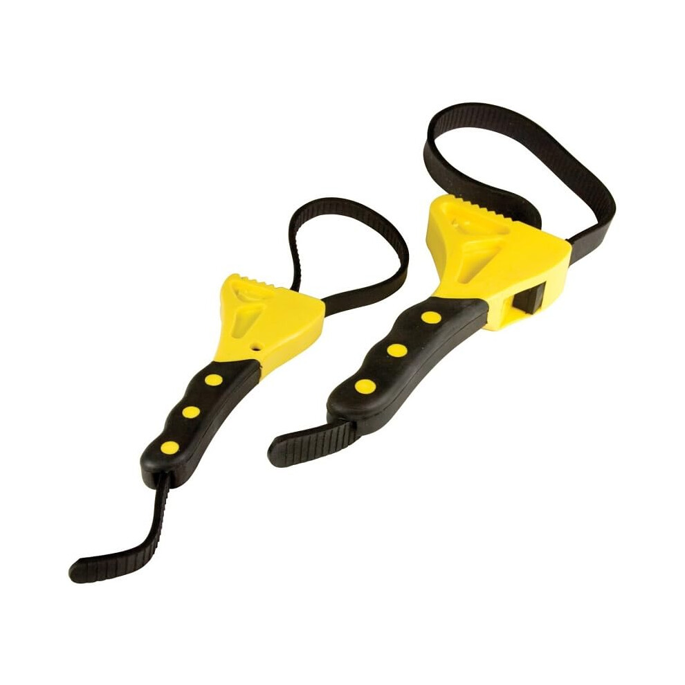 2 Piece Adjustable Strap Wrench Set With Nonslip Rubber Grip For Oil Filters, Jars And Pipes 9169991218335