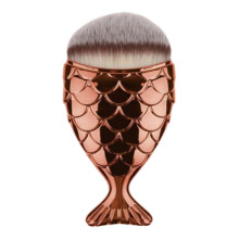 (Rose Gold)Makeup Tools Fishtail Foundation Brush Soft Bristles Plastic Material Woman Girl