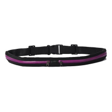 (Purple-Two Pocket)Running Belt Pocket Bag Pack Phone Key Workout Cycling Yoga Waist Pack Pouch