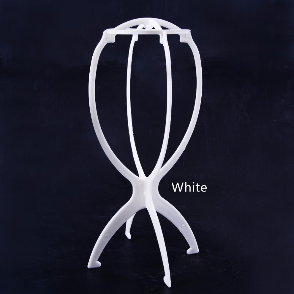 Unisex White (White) Plastic Useful Durable Wig Dryer Profession Stable Folding Hair Stand Holder Cap