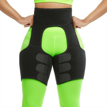 (Black,M)Womens Neoprene Thigh Shaper High Waist Leg Slimming Trimmer Wrap Belt Shapewear
