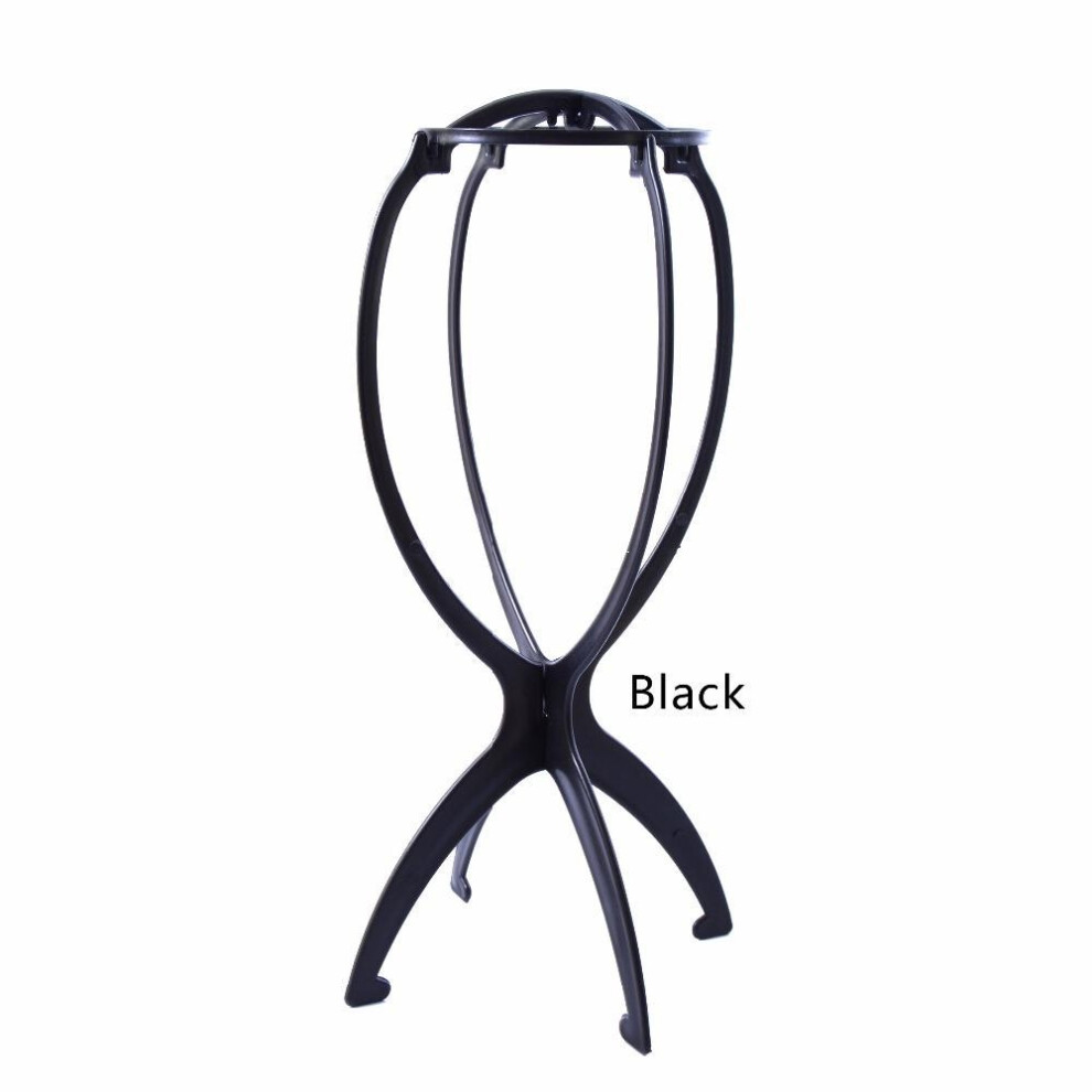 Unisex Black (Black) Plastic Useful Durable Wig Dryer Profession Stable Folding Hair Stand Holder Cap