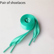 (Green,27in/70cm)Double Polyester Ribbon Satin Wide Flat Shoelace Candy Color Fashion Various