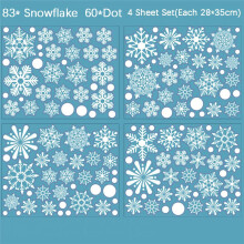(4 Sheet Set(Each 28*35cm))Adesivi Natalizi Finestra Fiocco di Neve Decorazione Natalizia Decalcomanie Babbo Natale Renna