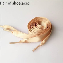 (Khaki,36in/90cm)Double Polyester Ribbon Satin Wide Flat Shoelace Candy Color Fashion Various