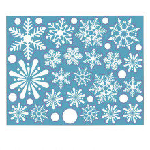 (Snowflake-Style 3-28*35cm)Christmas Stickers Window Snowflake Decoration Xmas Decals Santa Claus Reindeer