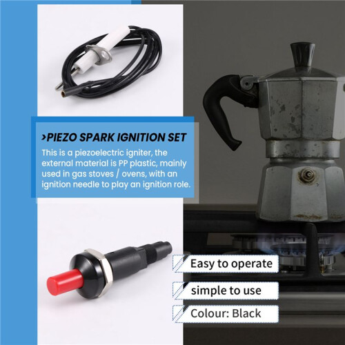 Piezo Ignition Set With Cable 1000Mm Long Push Button Kitchen Lighters For Gas Stoves Ovens 1
